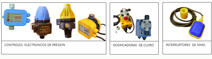 CONTROLADORES ELECTRONICOS -DOSIFICADORAS DE CLORO- INTERUPTORES DE NIVEL